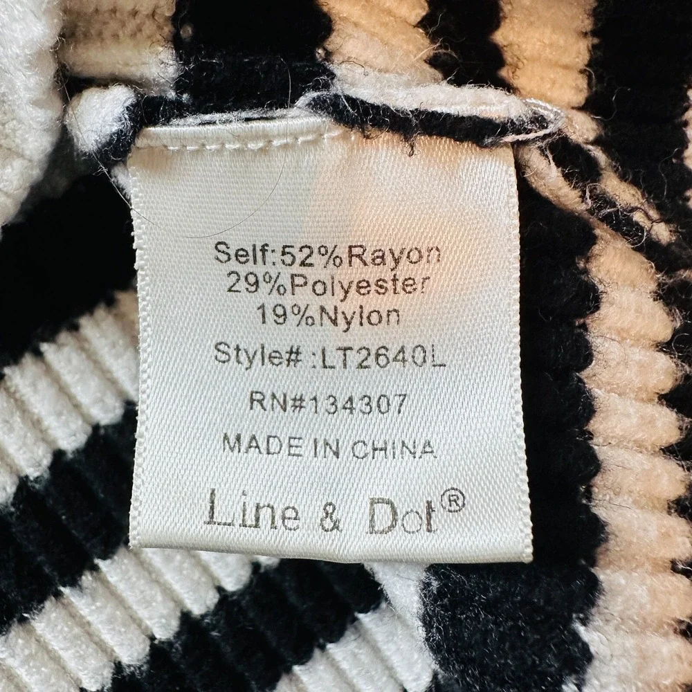 Anthropologie Sydney Sweater Womens XS Black White Striped Balloon Sleeve Preppy